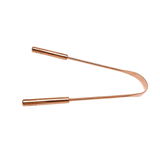Pure Copper Tongue Scraper Side View - Miswak Shop Australia